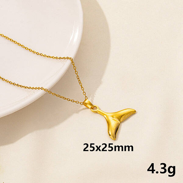 Stainless Steel Fishtail Pendant Necklaces