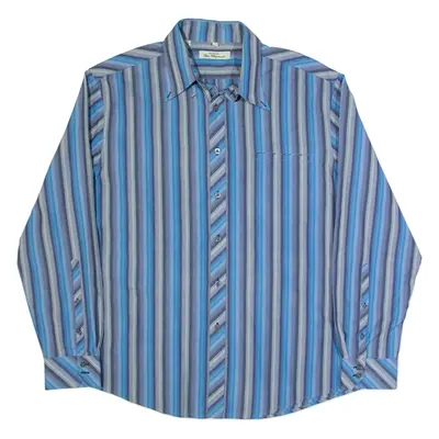 BEN SHERMAN Mens Shirt Blue Striped Long Sleeve L