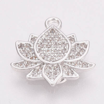 Brass Micro Pave Cubic Zirconia Charms