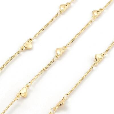 Brass Heart Link Chains