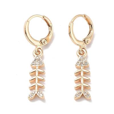 Real 18K Gold Plated Brass Dangle Leverback Earrings