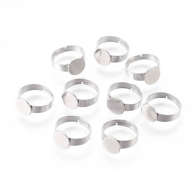 Tarnish Resistant Adjustable 304 Stainless Steel Finger Rings Components