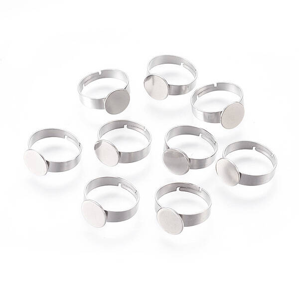 Tarnish Resistant Adjustable 304 Stainless Steel Finger Rings Components