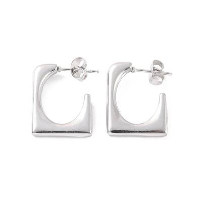 Non-Tarnish 304 Stainless Steel Rectangle Stud Earrings