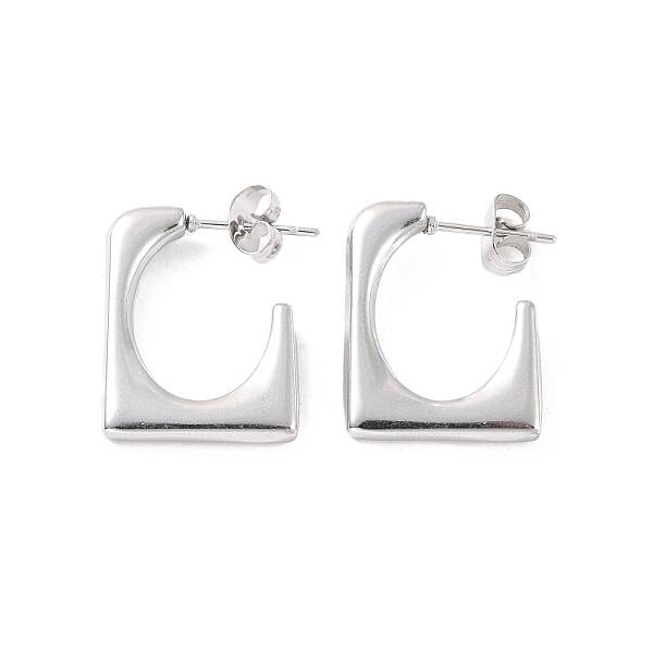Non-Tarnish 304 Stainless Steel Rectangle Stud Earrings