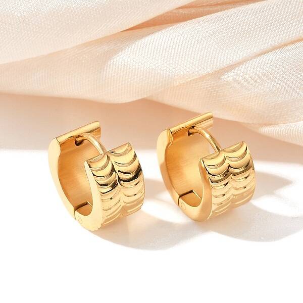 304 Stainless Steel Polishing Effect Hoop Earrings