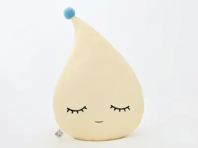 Pastel Yellow Raindrop Pillow