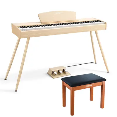 Donner DDP-80 Wooden Digital Piano - Light Oak / Piano+Wooden Bench
