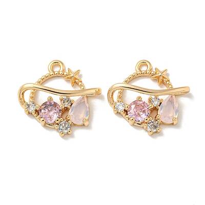 Brass Micro Pave Cubic Zirconia Pendants