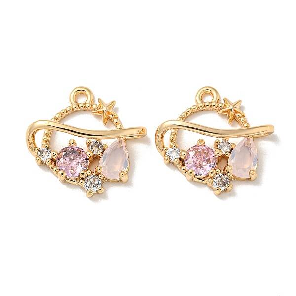 Brass Micro Pave Cubic Zirconia Pendants