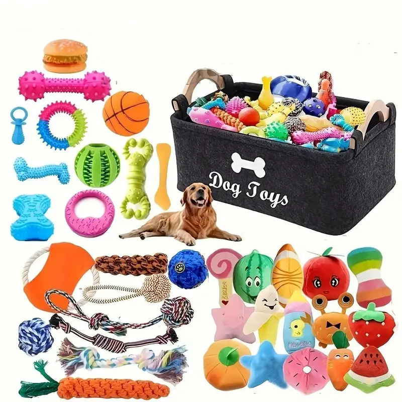 Random style Dog Toy Set, 10/20/30pcs Interactive Chewing Toy, Durable Plastic Dog Toy, Suitable for Small to Medium-sized Do...