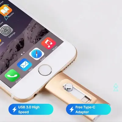 Portable 4-in-1 High Speed Flash Drive，High Speed USB 3.0 Memory Storage, OTG Flash Pen Drive for Android Smart Phones, PC,...