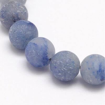 Dyed & Heated Natural Blue Aventurine Round Beads Strands