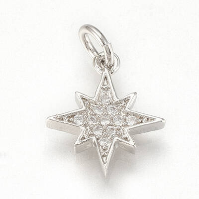 Brass Micro Pave Cubic Zirconia Charms