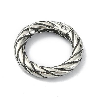 Tibetan Style 316 Surgical Stainless Steel Spring Gate Rings