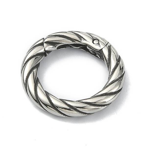 Tibetan Style 316 Surgical Stainless Steel Spring Gate Rings