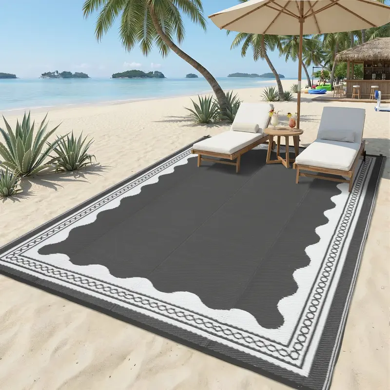 Garvee Outdoor Rug 8x10 Waterproof Reversible Plastic Straw Quick-Dry Stain-Resistant Lightweight Foldable for Patio, Camping...
