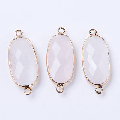 Natural Rose Quartz Links Connectors