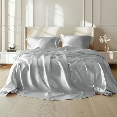 Bedsure Satin Sheets - Soft Satin King Sheet Set, 4 Piece Luxury Silk Sheet Set, Similar to Silk Sheets; Christmas Gift, Comf...