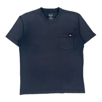 Dickies T-Shirt - Large Blue Cotton