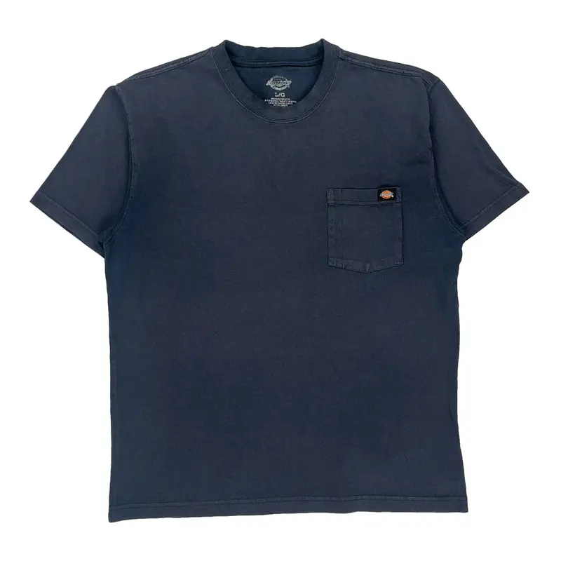 Dickies T-Shirt - Large Blue Cotton