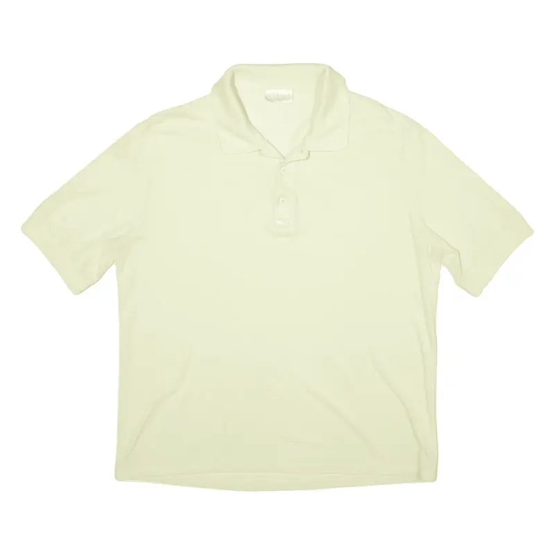 ADIDAS Polo Shirt Yellow 90s Short Sleeve Mens M