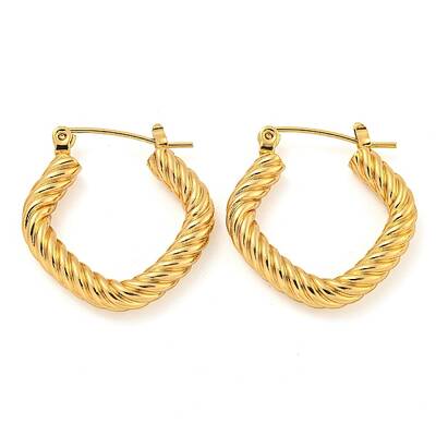 202 Stainless Steel Twist Hoop Earring
