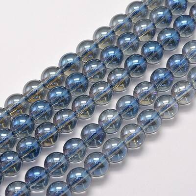 Electroplated Synthetic Quartz Bead Strands