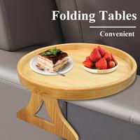 1pc Foldable Bamboo Sofa Armrest Tray: Perfect As An Instant Stable Side Table for Sofas -9.84 Inches X 5.12 Inches - No Powe...