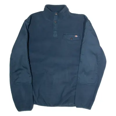 DICKIES Mens Fleece Blue Button Neck S