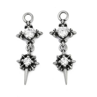 316 Surgical Stainless Steel Micro Pave Cubic Zirconia Pendants