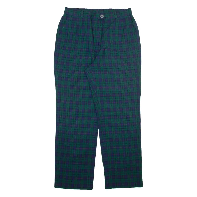 PAOLO FACCHETTI Womens Trousers Green Relaxed Tapered Wool W30 L27