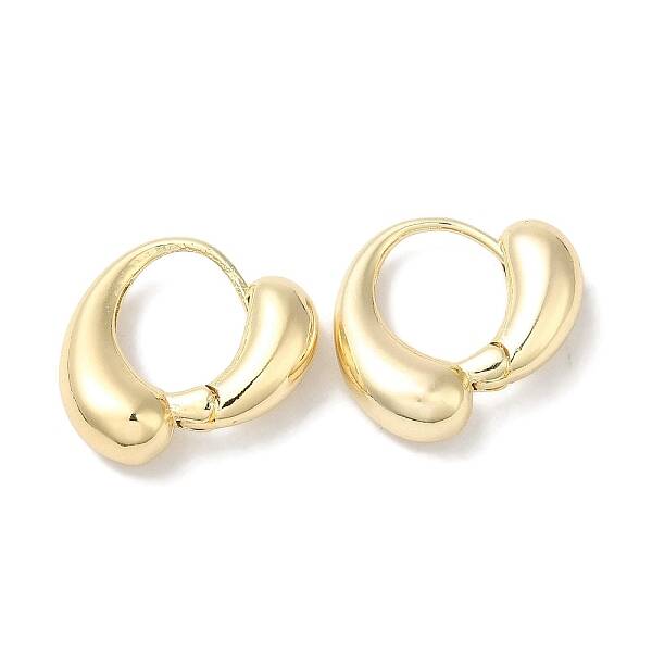 Teardrop Brass Hoop Earrings for Women