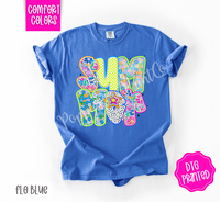 Neon Summer Comfort Colors Shirt, Cute Floral Tshirt, Trendy Beach Tee, Gift for Her