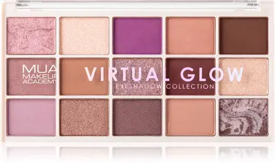 MUA Makeup Academy Professional 15 Shades Virtual Glow Color Eyeshadow Palette 12g