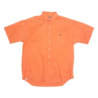 POLO RALPH LAUREN Mens Plain Shirt Orange 90s L