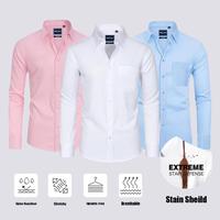 3-Pack Alimens & Gentle Stain Sheild  Dress Shirts for Men Slim Fit Mens Dress Shirts Long Sleeve Button Down Shirt Men Shirt...