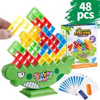 Stacking Game, 48pcs/set Blocks Game, Balance Game for Kids & Adults, Ideal Team Tower Game Stacker, Suitable for All Ages, C...