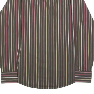 BEN SHERMAN Mens Shirt Grey Striped Long Sleeve M