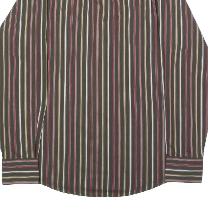 BEN SHERMAN Mens Shirt Grey Striped Long Sleeve M