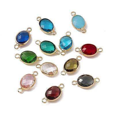 Transparent K9 Glass Connector Charms