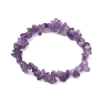 Natural Amethyst Chip Beaded Stretch Bracelets for Women Men