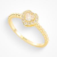 Evry Jewels Cupid Ring – CZ Heart Statement Ring for Romantic Stacks – Gold-Tone Dainty Love-Inspired Jewelry