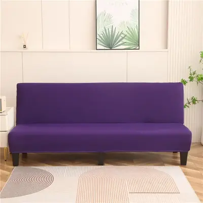 Solid Color Soft Sofa Slipcover, Modern Furniture Sofa Cover, Cozy Armless Couch Cover for Living Room