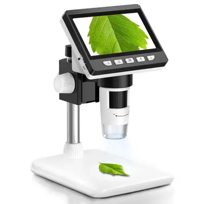 Microscope, 1000x LCD Digital Display Coin Microscope, PC View Coin Magnifier with 8 Adjustable LED Lights, Compatible with M...