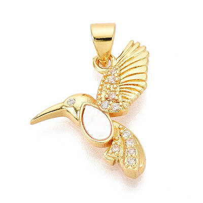 Brass Micro Pave Clear Cubic Zirconia Pendants