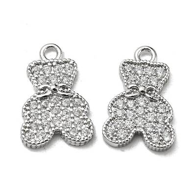 Brass Micro Pave Cubic Zirconia Pendants
