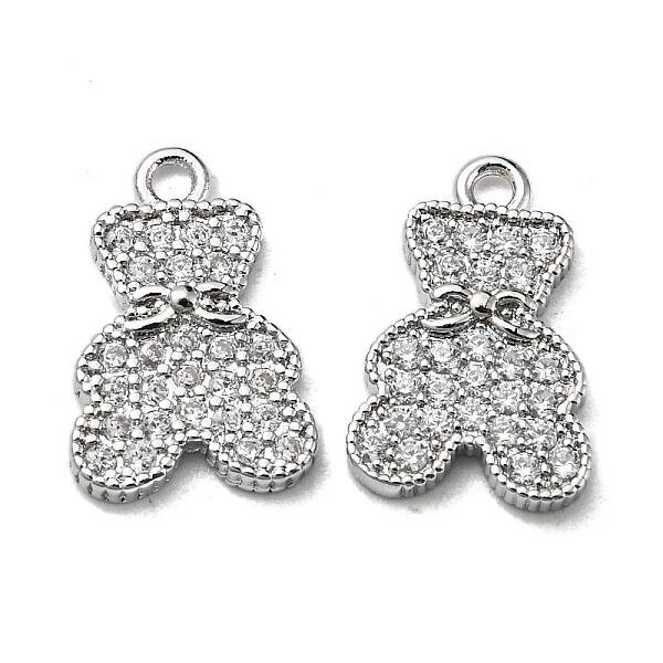 Brass Micro Pave Cubic Zirconia Pendants