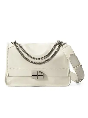 Smting soft leather oversized shoulder bag