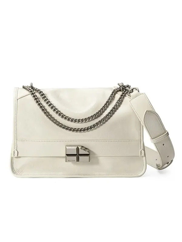Smting soft leather oversized shoulder bag